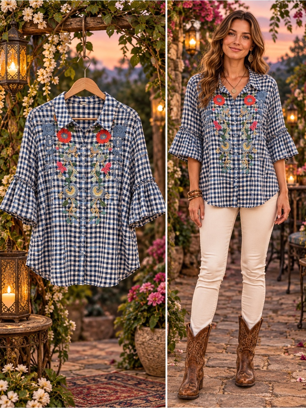 Johnny Was Taryn Ruffle Sleeve Tunic